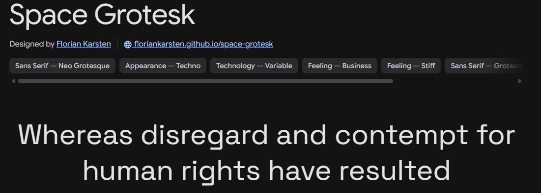 Space Grotesk specimen