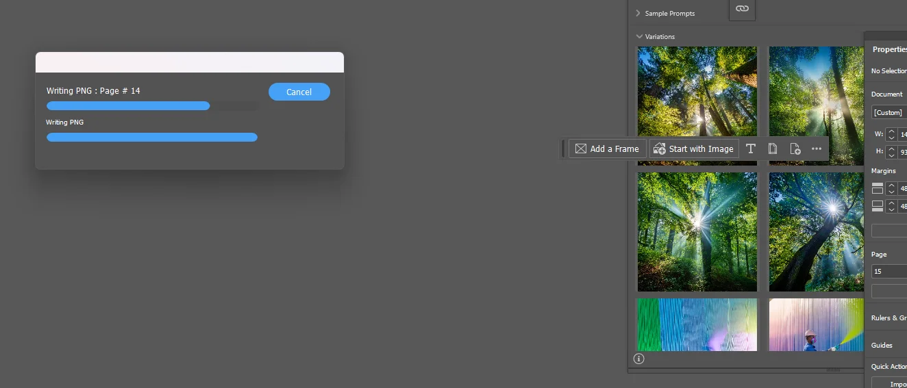 Export dialog with the guideline imagery selected
