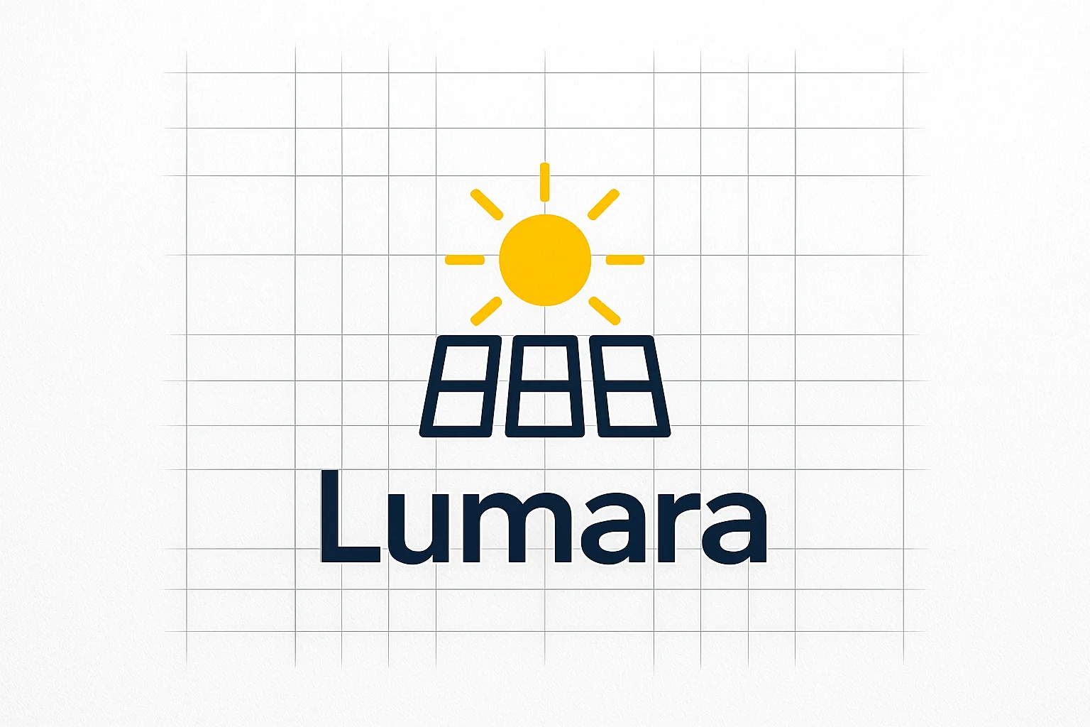 AI logo generation, sun above panel blocks