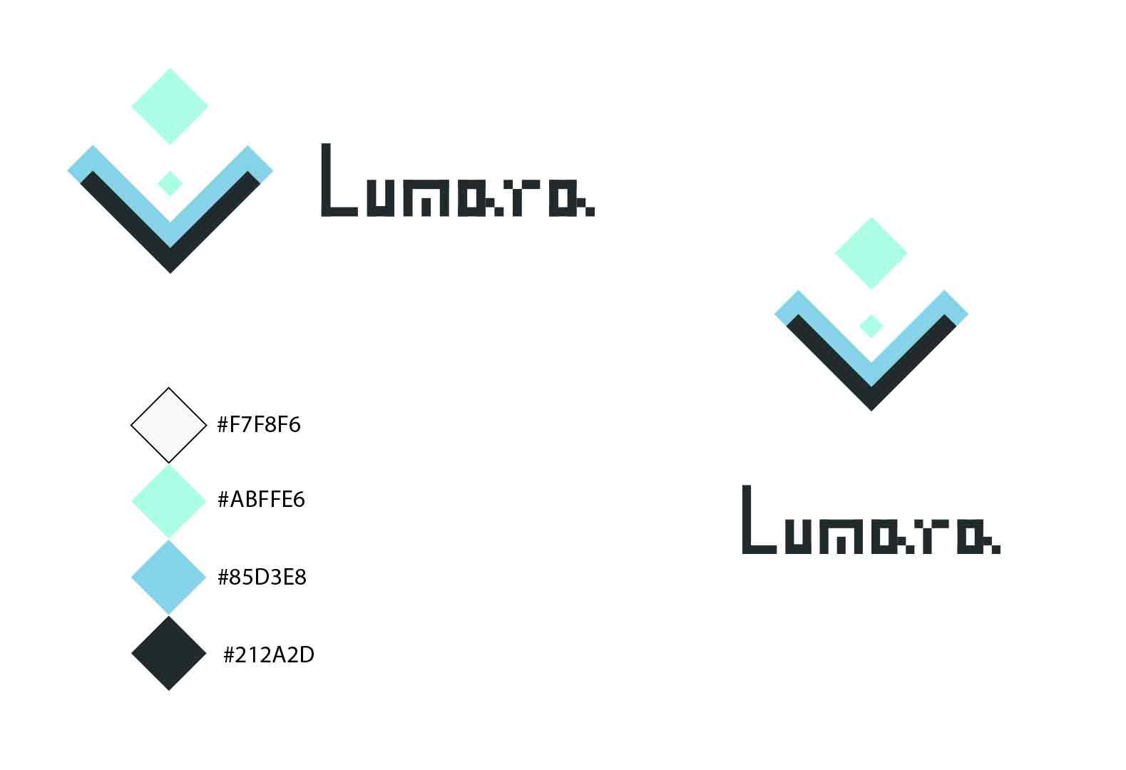 Final mark, horizontal and stacked lockups, and the four brand colors
